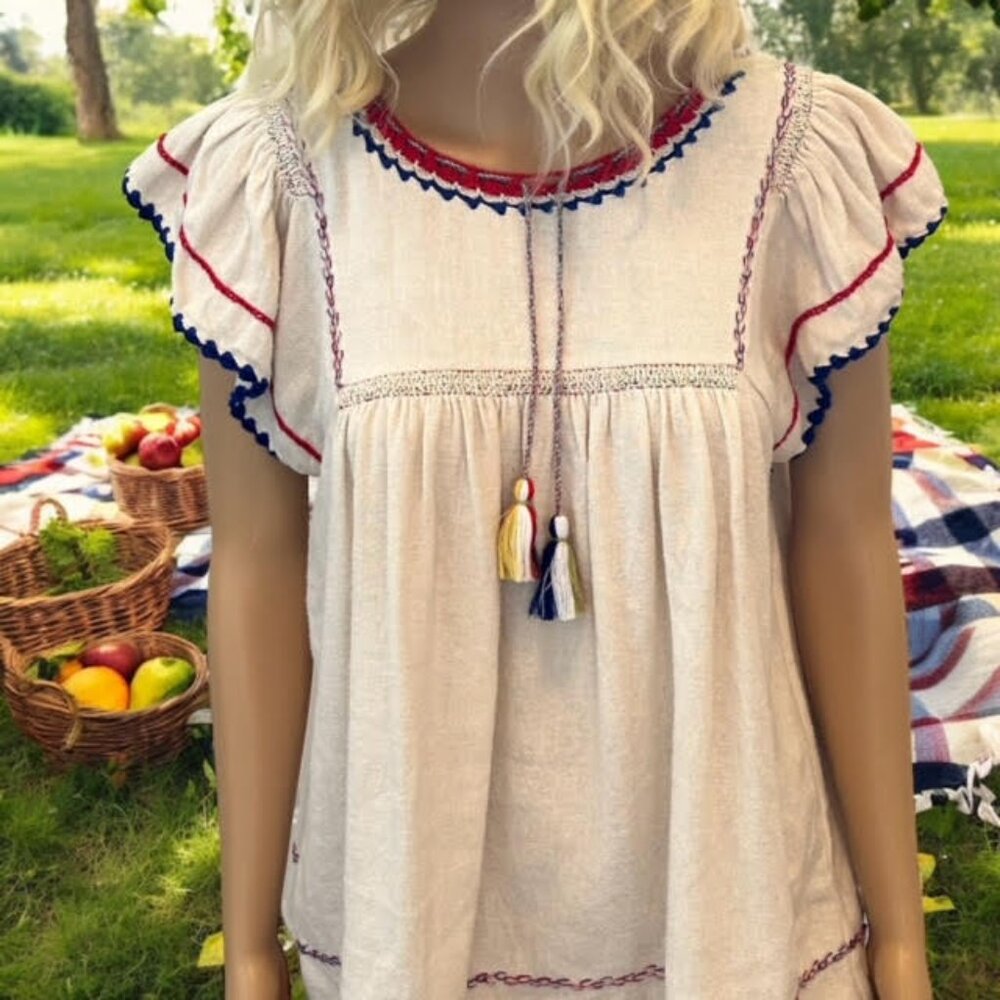 Ulla Johnson Katya Natural Raw Silk Boho Crochet Blouse Ivory Revolve Top 8